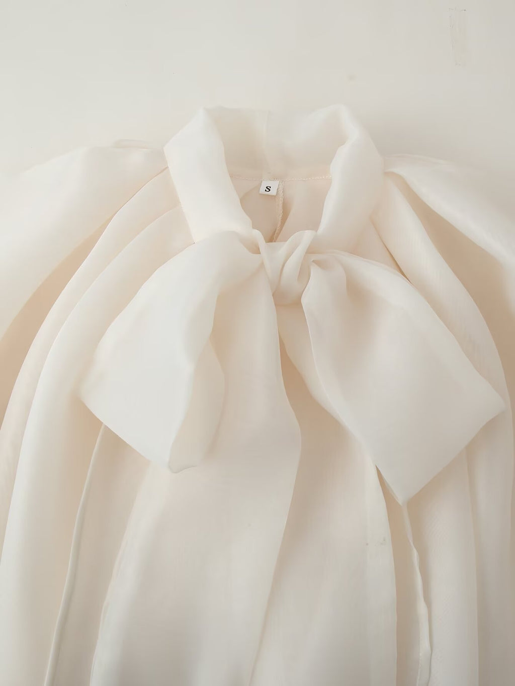 Women's Super Fairy Bow Elegant Chiffon Transparent Cape Shirt
