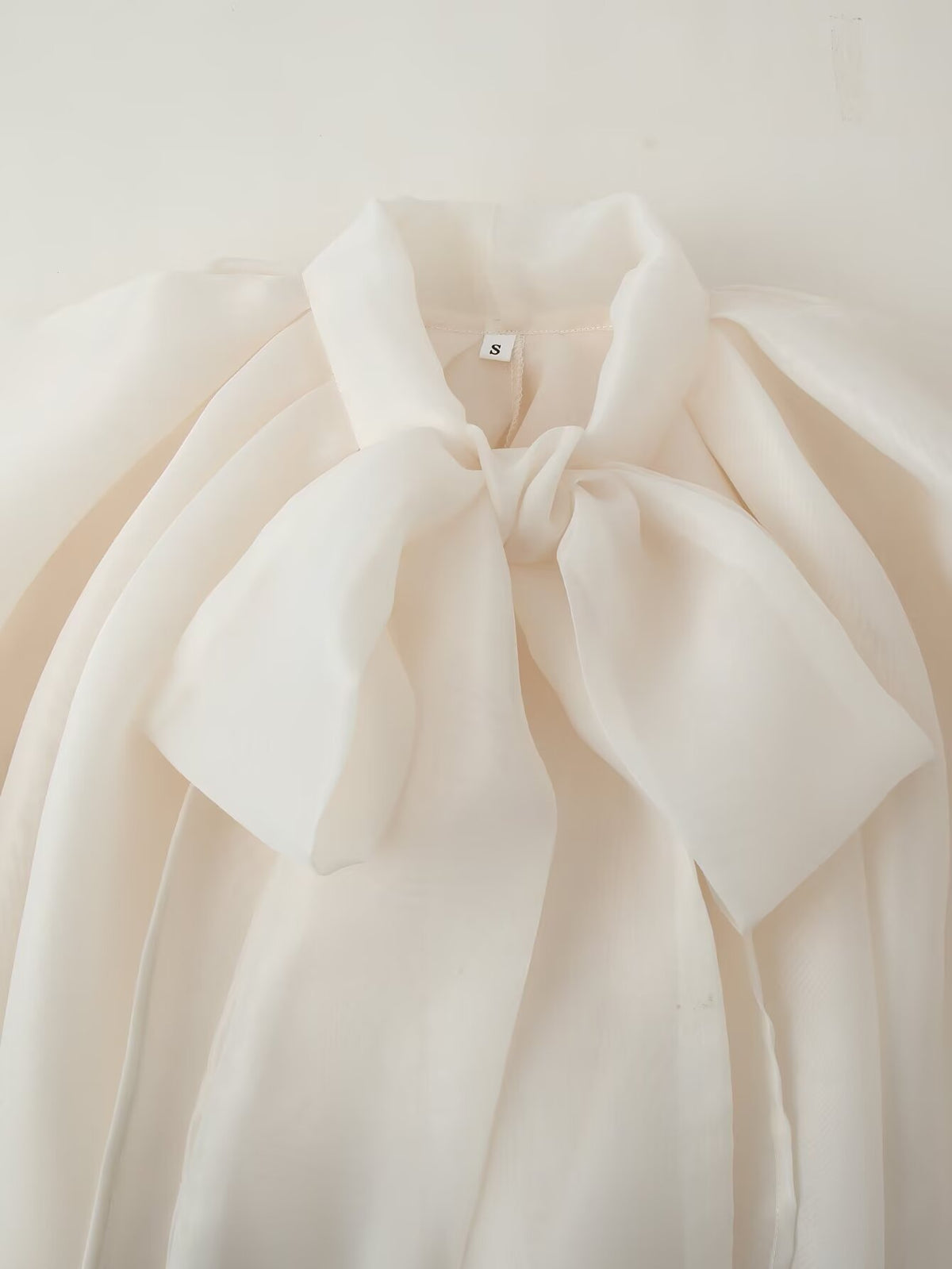 Women's Super Fairy Bow Elegant Chiffon Transparent Cape Shirt