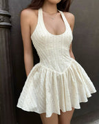 Women's Floral Cotton Halter Dress