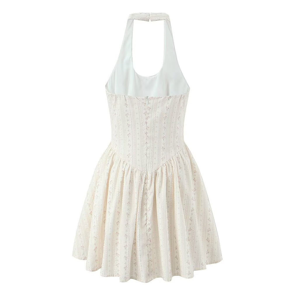 Women's Floral Cotton Halter Dress