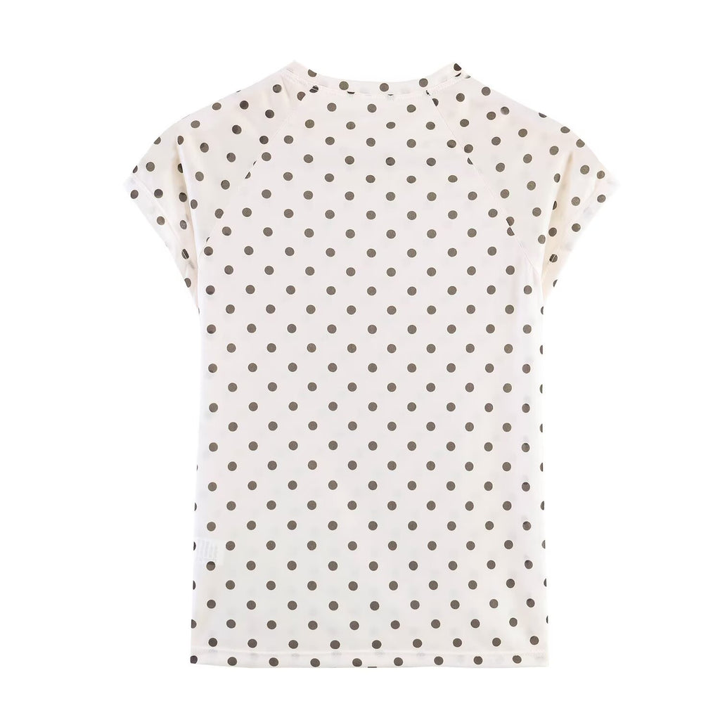 Women’s Retro Polka Dot Fitted T-Shirt