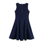 Round-Neck Sleeveless Slim Dress