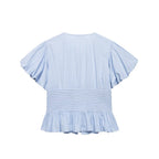 Women's Temperamental Puff Sleeve Frill Decorative Shirt