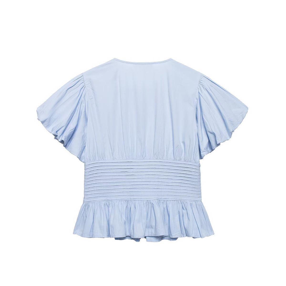 Women's Temperamental Puff Sleeve Frill Decorative Shirt