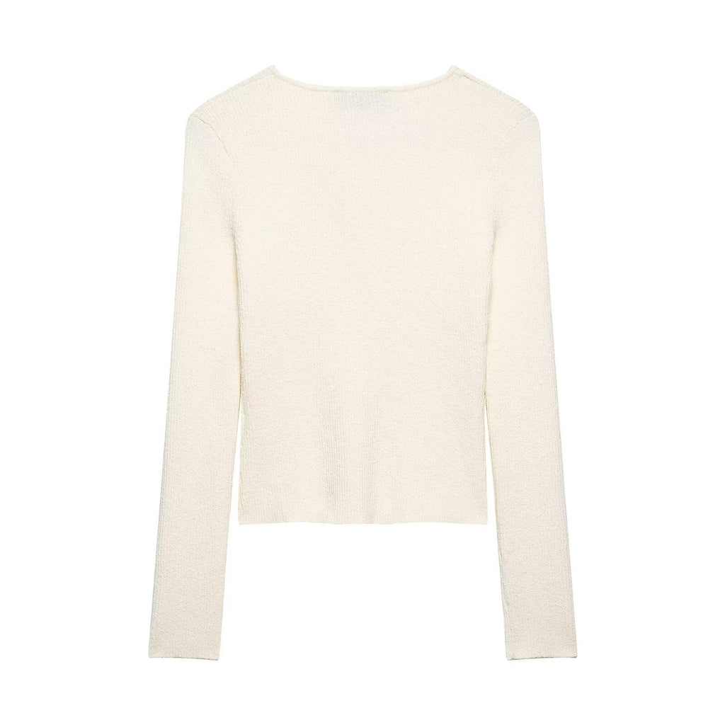 Women's Asymmetric Buckle Knitted Coat Spring Sweater