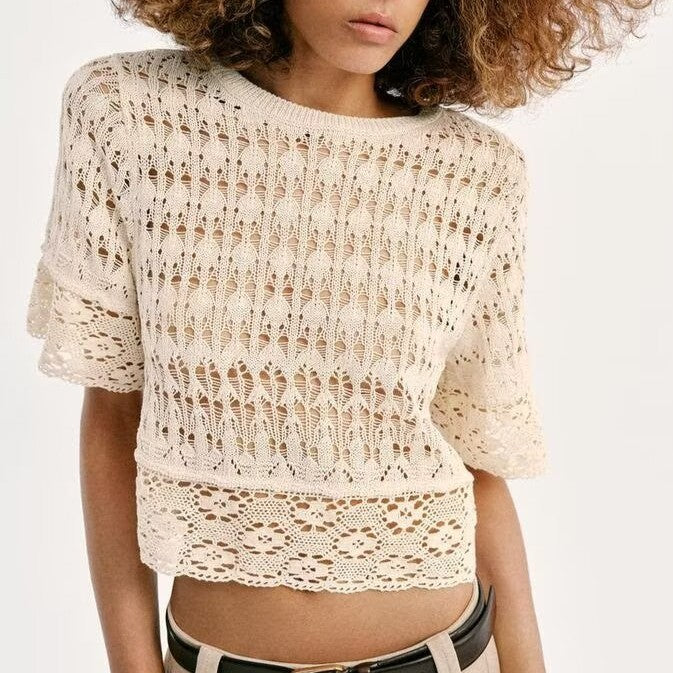 Women's Tencel-Texture Short Sleeve Knit Top