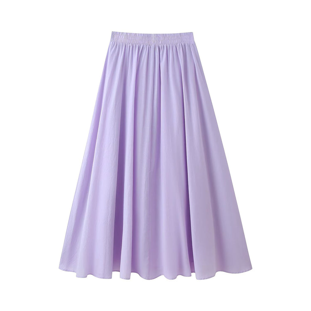 Women's Korean Draping Effect High Waist Pleated A Line Skirt