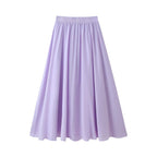 Women's Korean Draping Effect High Waist Pleated A Line Skirt