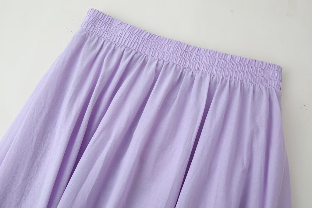 Women's Korean Draping Effect High Waist Pleated A Line Skirt
