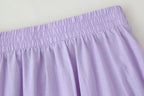 Women's Korean Draping Effect High Waist Pleated A Line Skirt