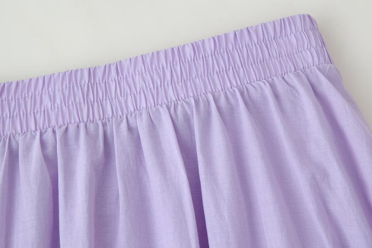 Women's Korean Draping Effect High Waist Pleated A Line Skirt