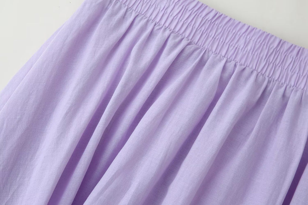 Women's Korean Draping Effect High Waist Pleated A Line Skirt