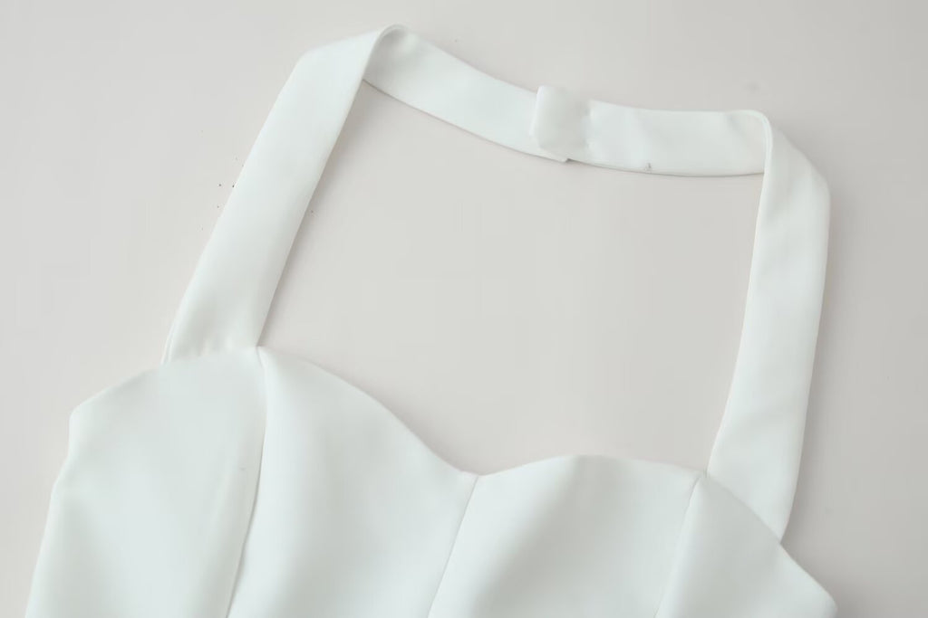 Women's Summer Women Clothing Wild Pleated Hanging Collar Vest Top