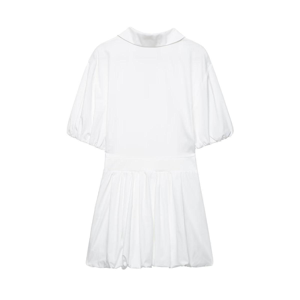 Women's Slim Fit Poplin Mini V Neck Dress