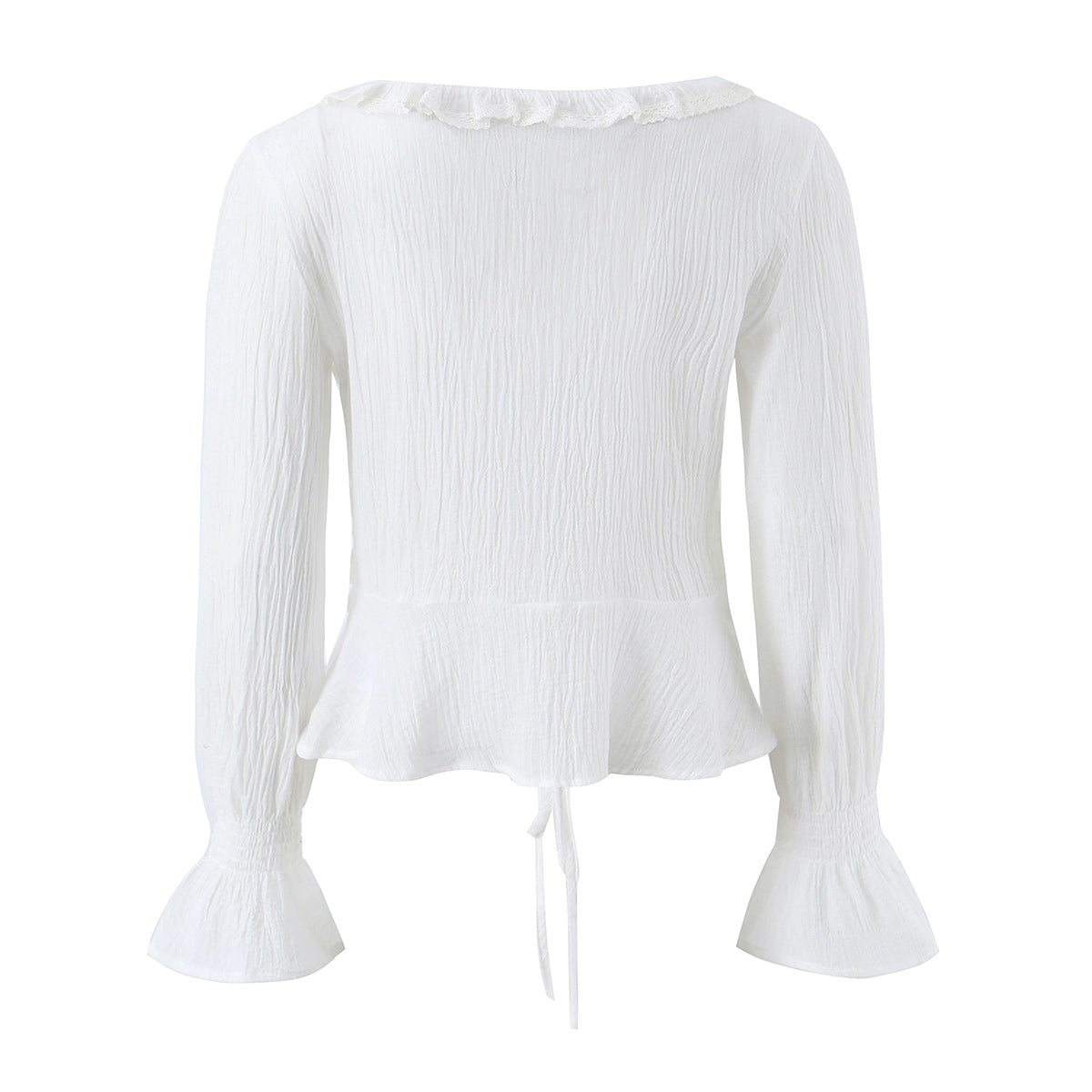 Spring Women Embroidered Laminated Decoration Tulle Shirt