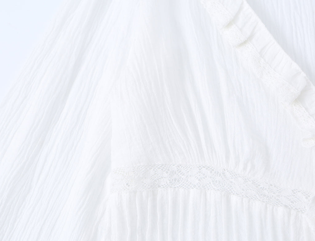 Spring Women Embroidered Laminated Decoration Tulle Shirt