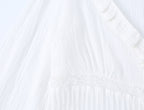 Spring Women Embroidered Laminated Decoration Tulle Shirt