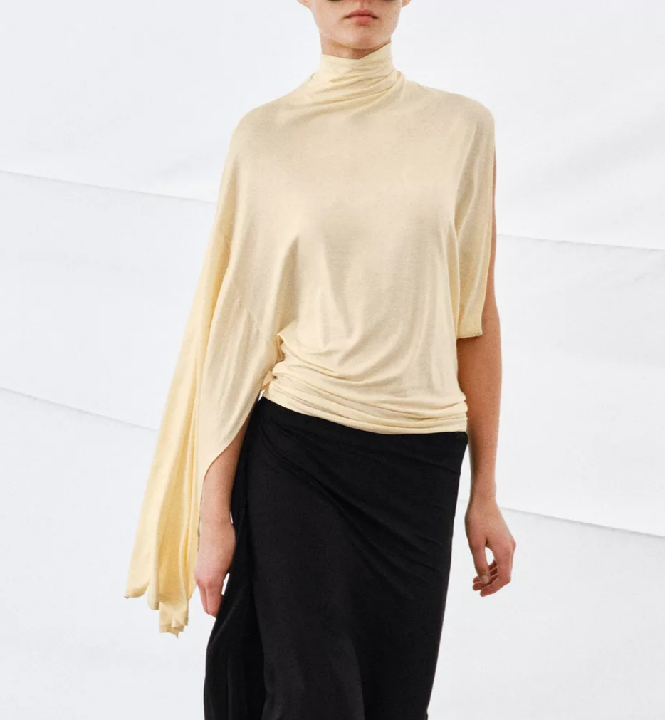 Asymmetric Loose High Neck Top for Women