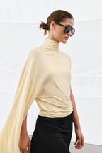 Asymmetric Loose High Neck Top for Women