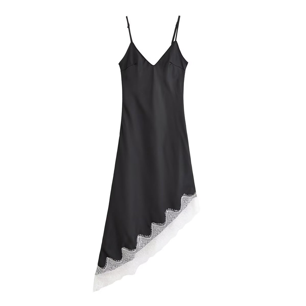 Women's Lace Satin Dress