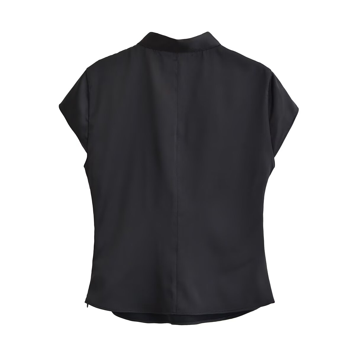 Women's Button Decoration Silk Satin Top