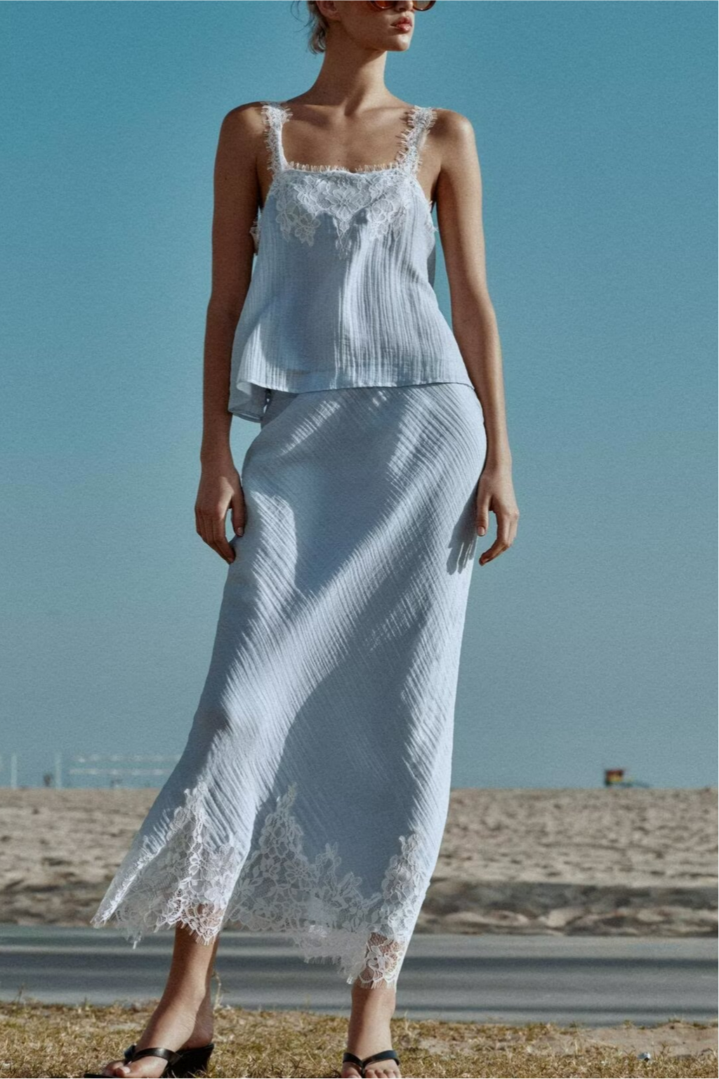 Women's Lace Camisole & Skirt Set