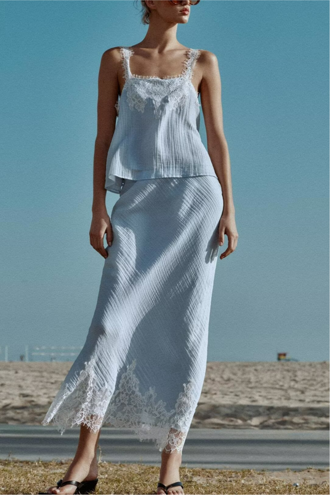 Women's Lace Camisole & Skirt Set