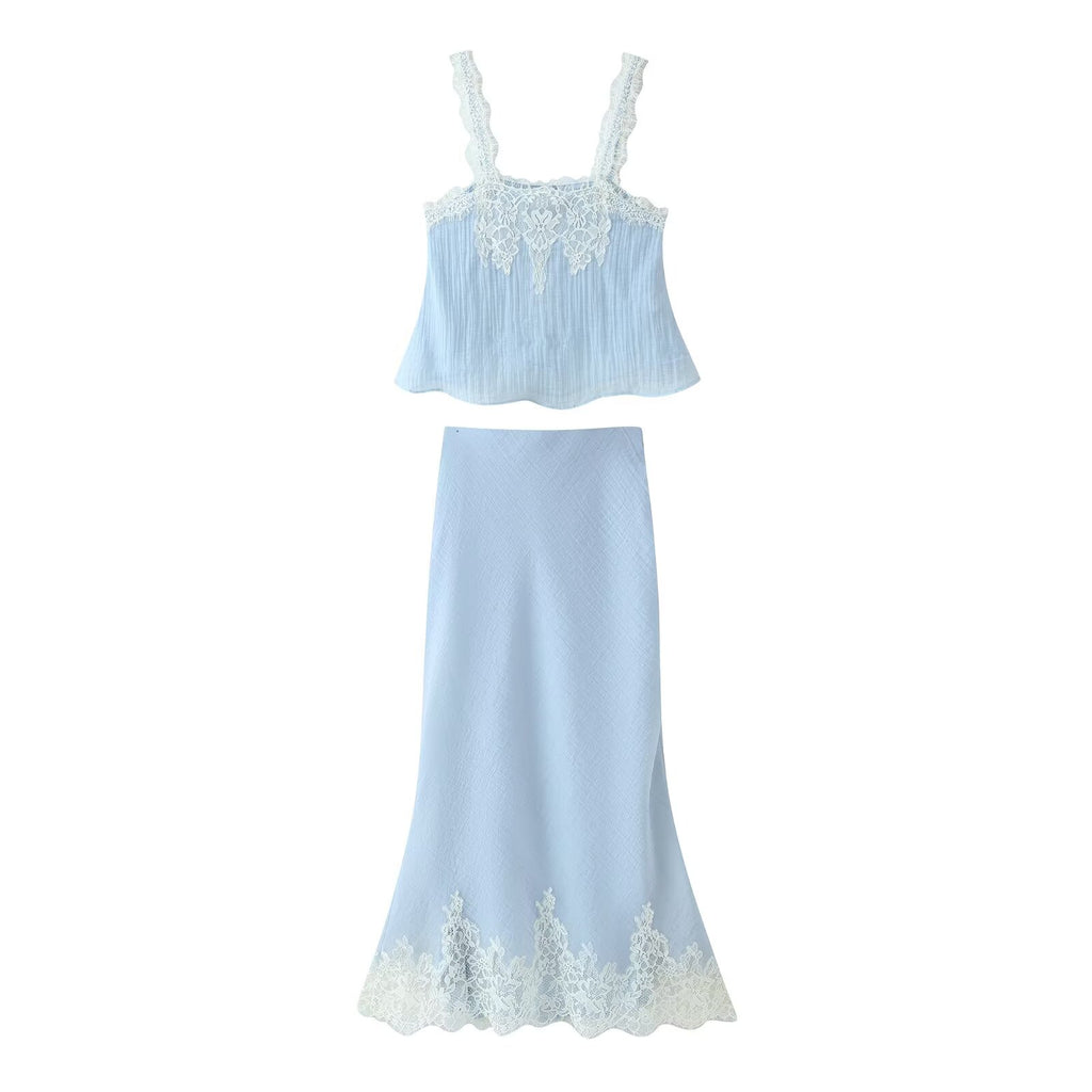 Women's Lace Camisole & Skirt Set