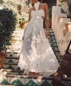 Women's Lace Backless Dress