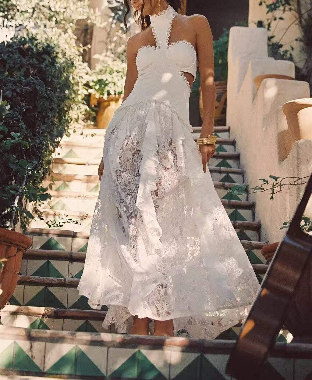 Women's Lace Backless Dress
