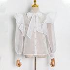 Women's Sexy Graceful Fashionable Shirt Women Spring Clothing Lace Up Bottoming Top