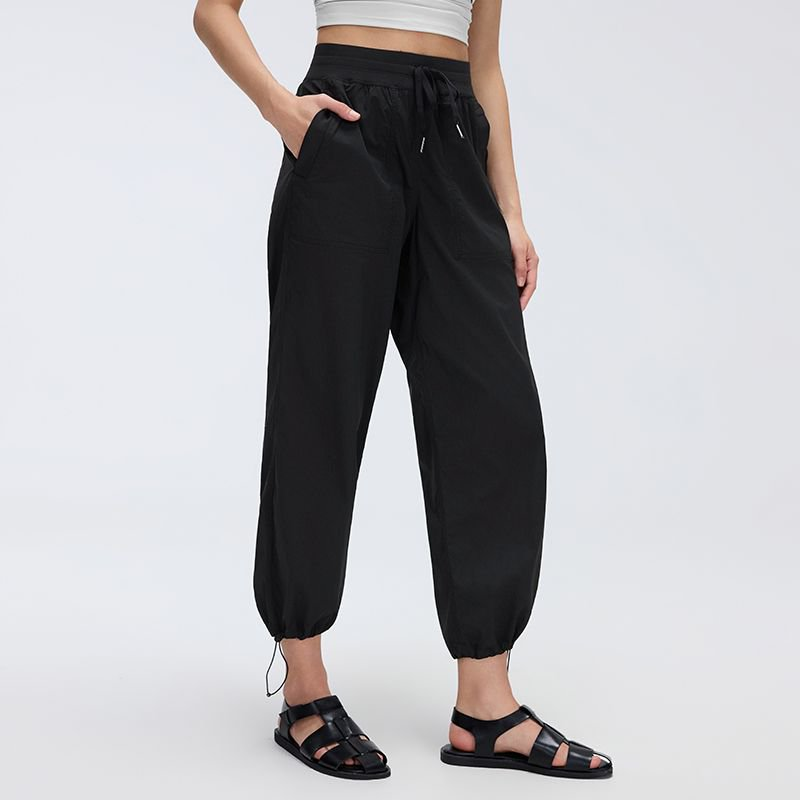 Summer Quick Drying Loose Track Pants Women Ankle Tied Straight Two Way Casual Pants Outdoor Running Fitness Pants