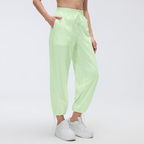 Summer Quick Drying Loose Track Pants Women Ankle Tied Straight Two Way Casual Pants Outdoor Running Fitness Pants