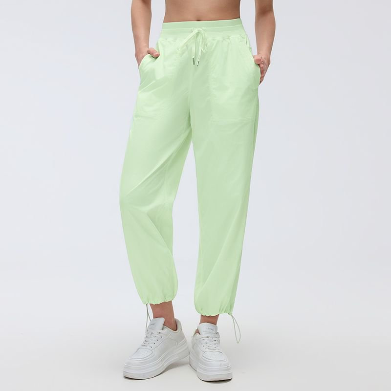 Summer Quick Drying Loose Track Pants Women Ankle Tied Straight Two Way Casual Pants Outdoor Running Fitness Pants