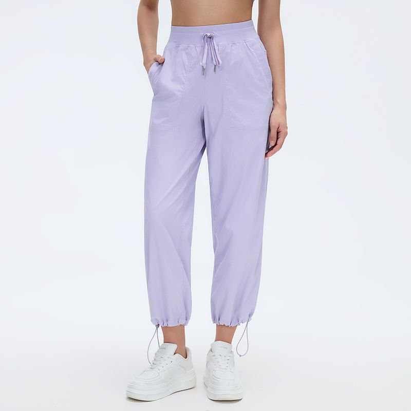 Summer Quick Drying Loose Track Pants Women Ankle Tied Straight Two Way Casual Pants Outdoor Running Fitness Pants
