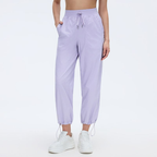 Summer Quick Drying Loose Track Pants Women Ankle Tied Straight Two Way Casual Pants Outdoor Running Fitness Pants