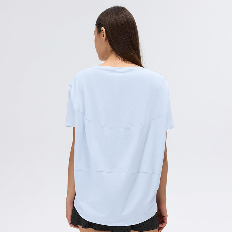 Women Yoga Blouse Summer Thin Loose Short Sleeved T shirt Outdoor Sports Casual Top