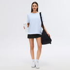 Women Yoga Blouse Summer Thin Loose Short Sleeved T shirt Outdoor Sports Casual Top