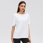 Women Yoga Blouse Summer Thin Loose Short Sleeved T shirt Outdoor Sports Casual Top