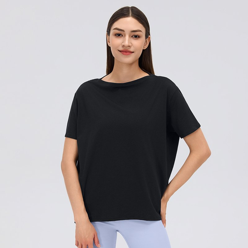Women Yoga Blouse Summer Thin Loose Short Sleeved T shirt Outdoor Sports Casual Top