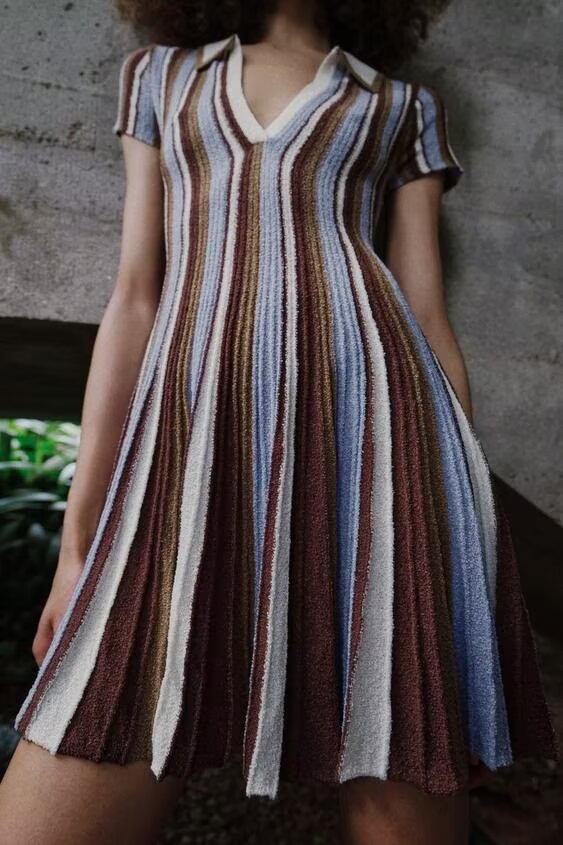 Women's Striped Short Sleeve Dress