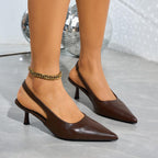 Women's Closed Toe Sandals Wild Pointed Toe Slingback Shoes