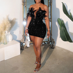 Women's Wrap Sequin Dress