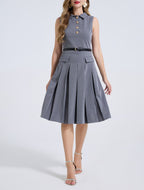 Women's Pleated Sleeveless Dress