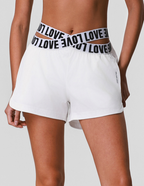Wearable Stretch Letter Graphic Belt Yoga Shorts Summer Exposure Proof Belt Lining Running Workout Pants Pockets