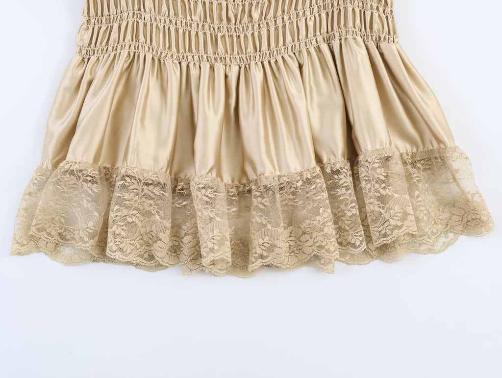 Women Clothing Series Fashionable Simple Pleated Silk Satin