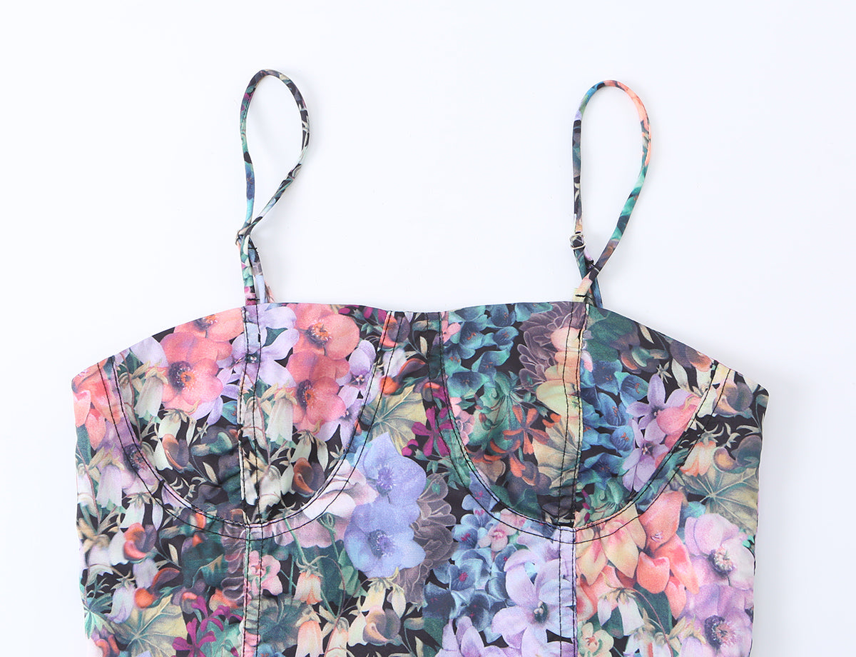 Summer Women Clothing Retro Oil Painting Sexy Strap Tube