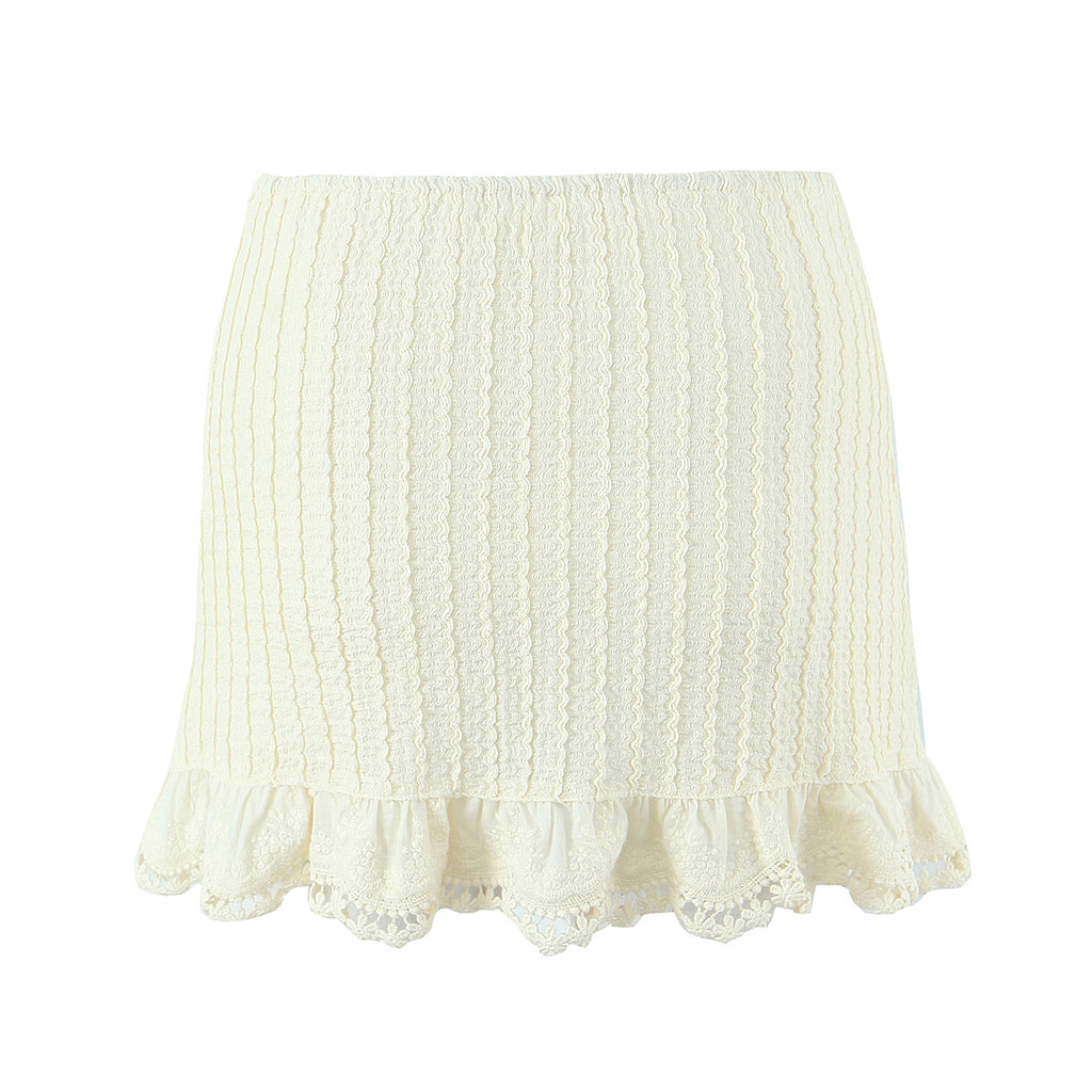 Apricot Lace Skirt Women Summer Korean Slimming Sense of