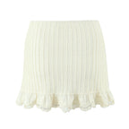 Apricot Lace Skirt Women Summer Korean Slimming Sense of