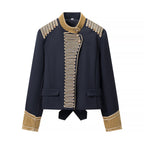 Women Clothing Summer Simple String Button Coat